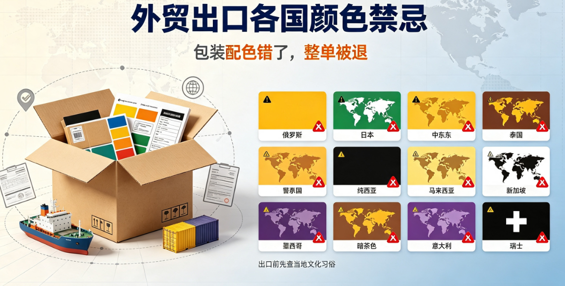 外贸出口各国颜色禁忌